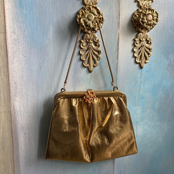 Vintage gold purse clutch bag - Picture 4 of 5